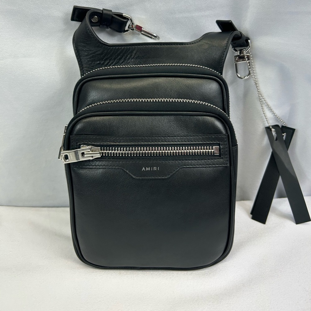 AMIRI Men’s  Leather Hip Pouch in Black